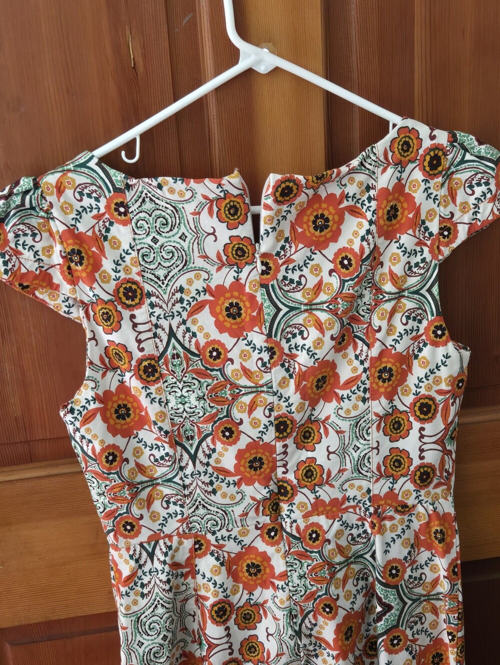 Anthropologie Floral Dress in Orange, Green & Yellow - Picture 5 of 7